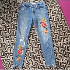 Zara Embroidered Jeans
